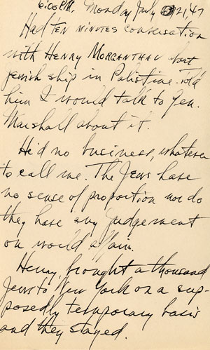 truman diary on jews