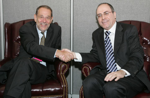 EU´s Javier Solana with Israel´s Silvan Shalom