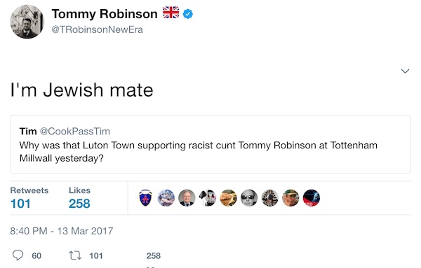 tommy robinson jewish