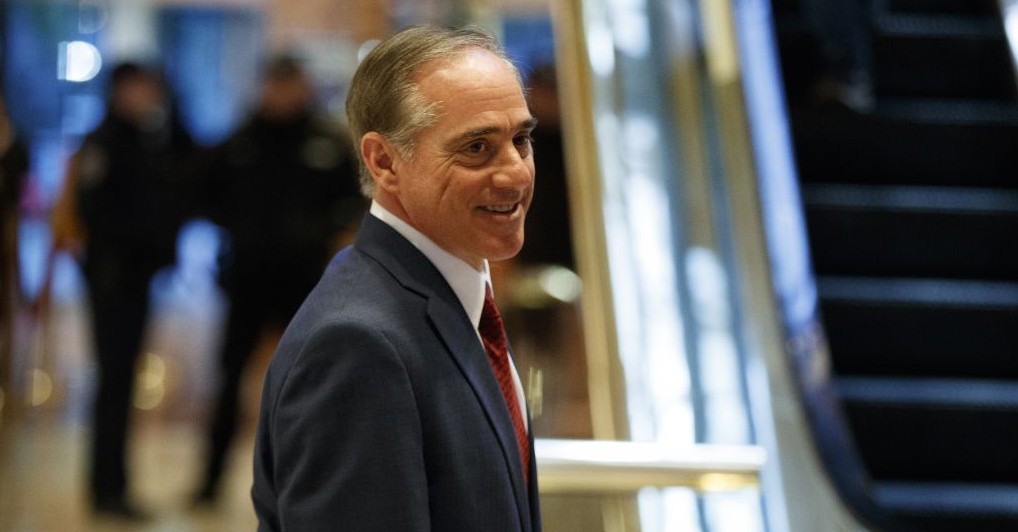 David Shulkin, the Under Secretary of Health at the Department of Veterans Affairs, leaves a meeting with President-elect Donald Trump at Trump Tower, Monday, Jan. 9, 2017, in New York. (AP Photo/Evan Vucci)