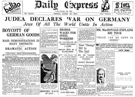 Judea declares war on Germany