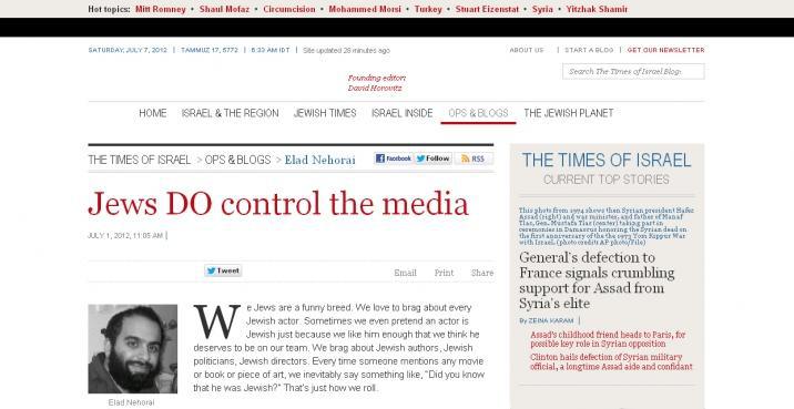 Los judios SI controlan los medios